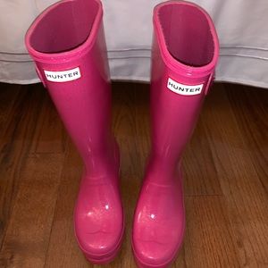 Children’s / Women’s pink sparkly Hunter rainboots